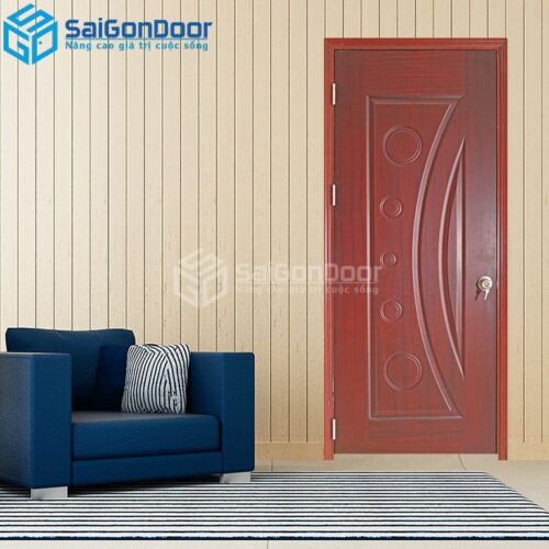 Cửa Gỗ HDF Veneer 1K-xoan dap-HDFV-SGD
