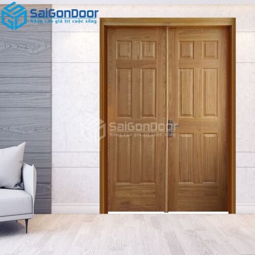 Cửa Gỗ HDF Veneer 2 canh 12A-ASH-HDFV-SGD