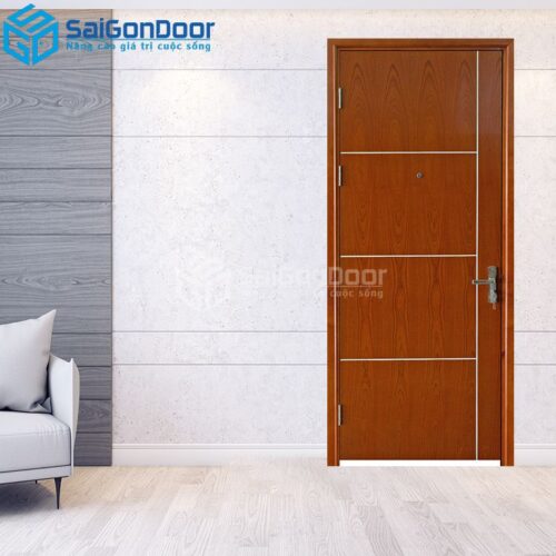 Cửa Gỗ MDF Veneer P1R4b Căm Xe-MDFV-SGD