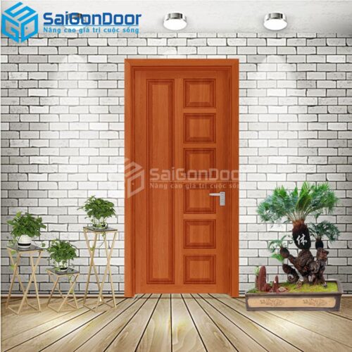Cửa Nhựa Gỗ Composite 6B sapele 2-CP-SGD
